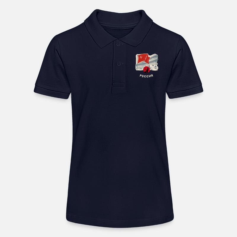 russie, lenin, drapeau, faucille, drapeau, moscou, russie - Polo bio MINI SPRINTER Stanley/Stella Ado - bleu marine