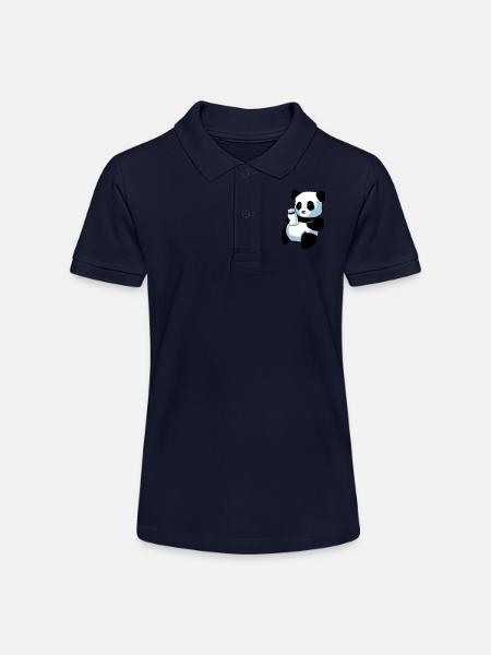 Panda Partnershirt - Baby - Stanley/Stella Teen Organic Polo Shirt MINI SPRINTER - navy