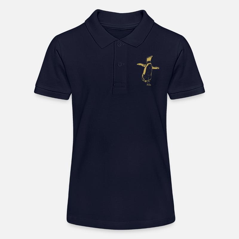 Dessins illustrés avec Pingouin - Polo bio MINI SPRINTER Stanley/Stella Ado - bleu marine