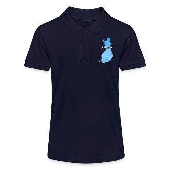 The map of Finland Suomi, blue color - Stanley/Stella Teen Organic Polo Shirt MINI SPRINTER - navy - Front