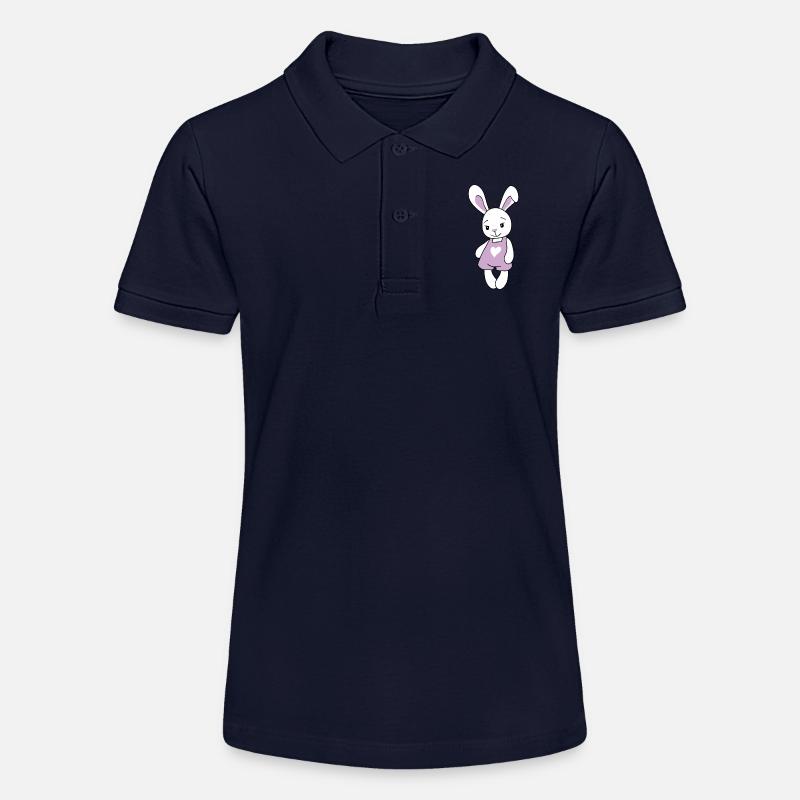 Lapin mignon de dessin animé - Polo bio MINI SPRINTER Stanley/Stella Ado - bleu marine