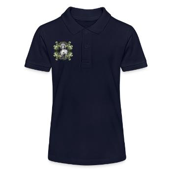 Jesus Christus mit Vintage-Rosen - Stanley/Stella Teenager Bio-Poloshirt MINI SPRINTER - Navy - Vorne