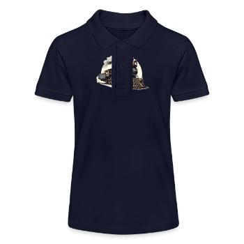 Western Dampflok-Dampflok Grafik - Stanley/Stella Teenager Bio-Poloshirt MINI SPRINTER - Navy - Vorne