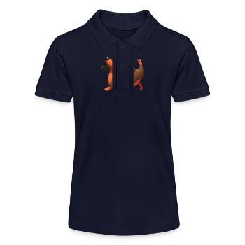 Dachshund Yoga Exercises & Gymnastics Stretching - Stanley/Stella Teen Organic Polo Shirt MINI SPRINTER - navy - Front