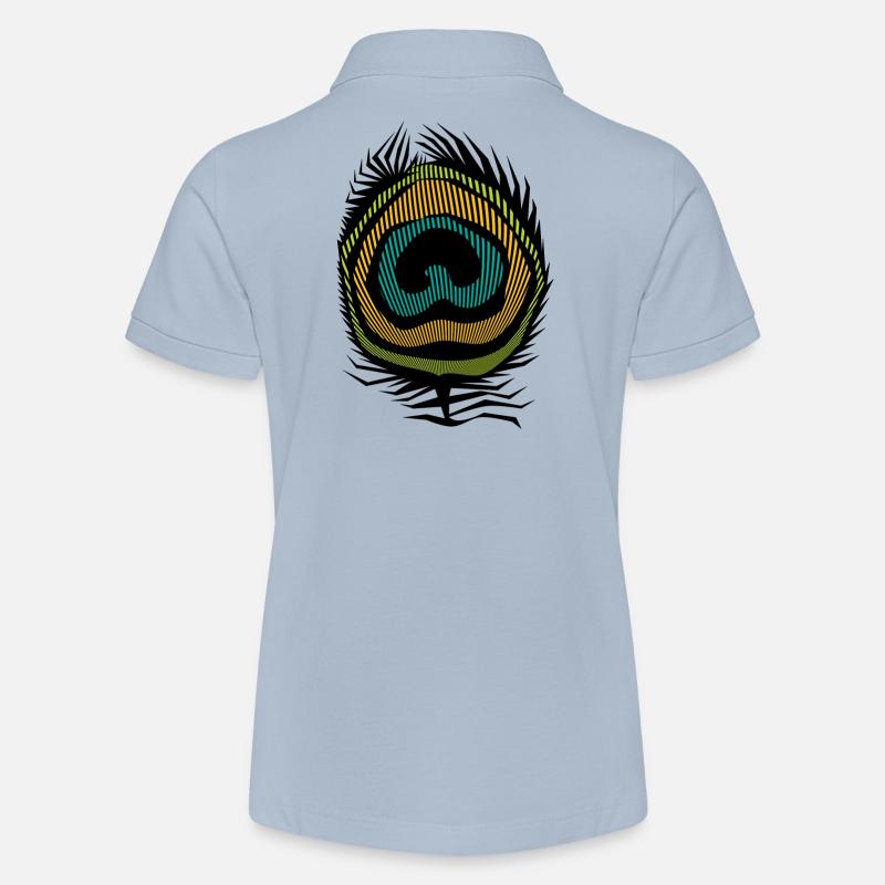Plume de paon psychédélique Peacock Bohème Chic 2024 - Polo bio MINI SPRINTER Stanley/Stella Ado - bleu ciel