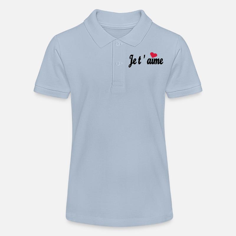 je t `aime - Polo bio MINI SPRINTER Stanley/Stella Ado - bleu ciel