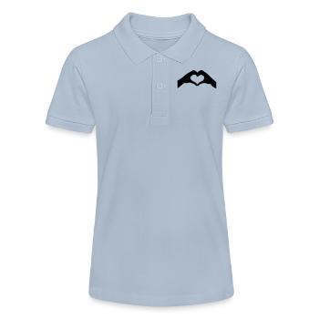 Herz mit zwei Händen - Stanley/Stella Teenager Bio-Poloshirt MINI SPRINTER - sky Blue - Vorne