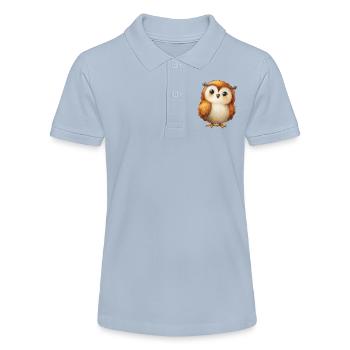 Illustriertes Eulenkind – niedliche und farbenfrohe Zeichnung - Stanley/Stella Teenager Bio-Poloshirt MINI SPRINTER - sky Blue - Vorne
