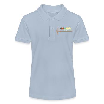 Retro Vintage Hochsprung Herz EKG Mädchen - Stanley/Stella Teenager Bio-Poloshirt MINI SPRINTER - sky Blue - Vorne