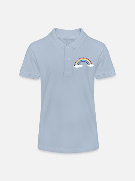 Vibrant Rainbow Over Clouds - Stanley/Stella Teen Organic Polo Shirt MINI SPRINTER - sky blue