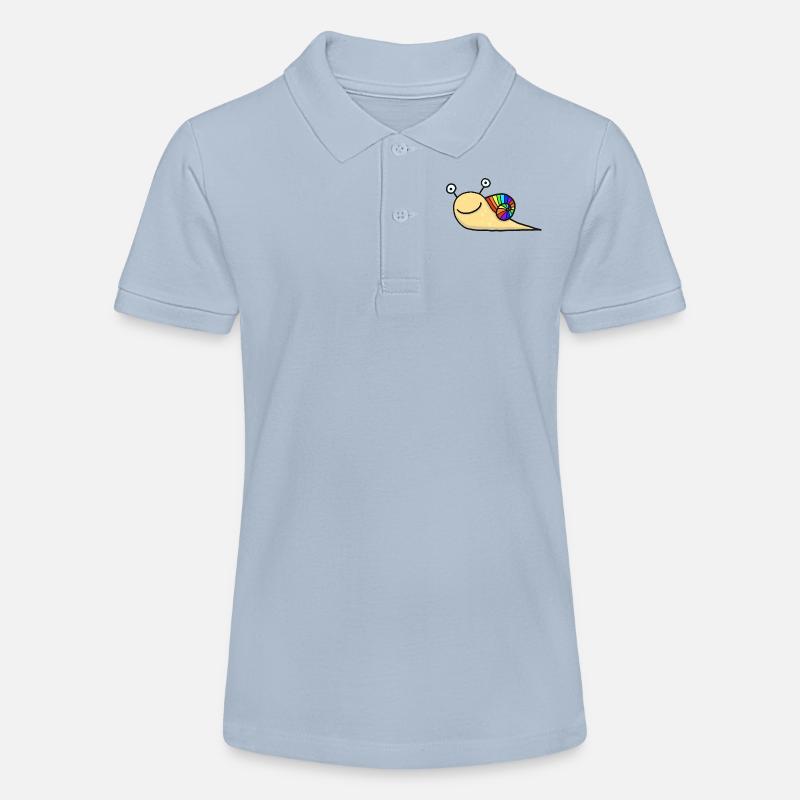 Escargot arc-en-ciel - Polo bio MINI SPRINTER Stanley/Stella Ado - bleu ciel