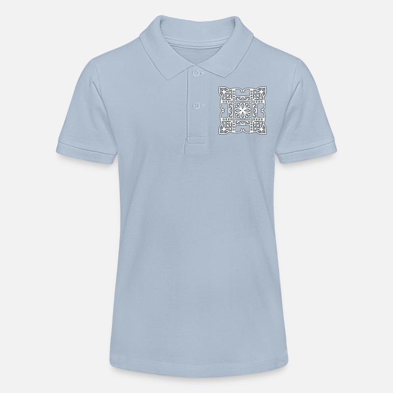 Mandala carré - Polo bio MINI SPRINTER Stanley/Stella Ado - bleu ciel