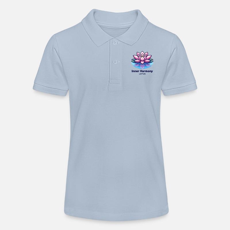 Inner Harmony Lotus - Eau sereine et design de fleurs - Polo bio MINI SPRINTER Stanley/Stella Ado - bleu ciel