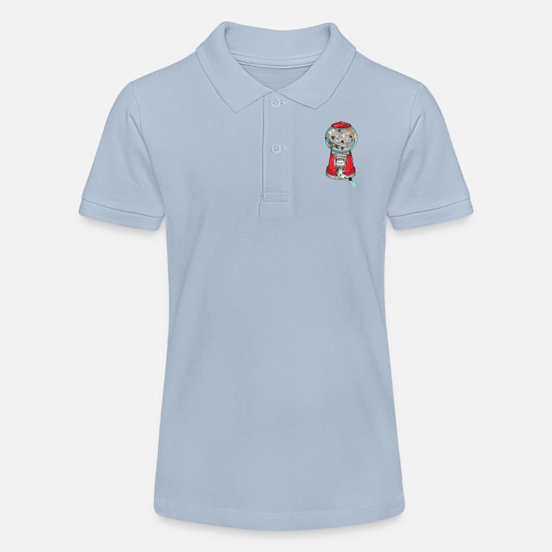 Cat automate - gumball machine - idée cadeau - Polo bio MINI SPRINTER Stanley/Stella Ado - bleu ciel