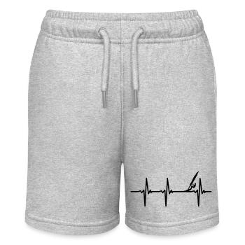 Heartbeat windsurfing - Stanley/Stella MINI BOLTER Organic Teen Jogging Shorts - heather grey - Front