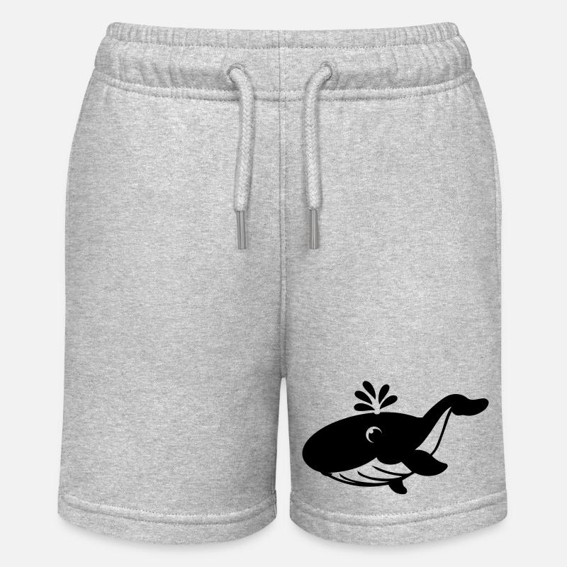 petite baleine douce avec Fontaine - Short bio MINI BOLTER Stanley/Stella Ado - gris chiné