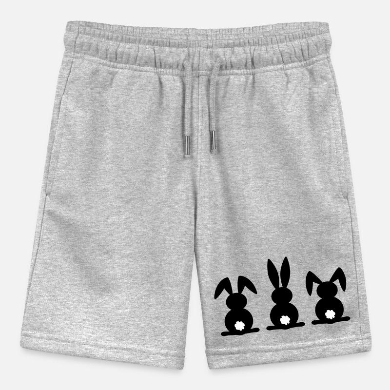 Rabbit silhouette. Happy Easter or Easter party. Egg. Stanley/Stella MINI BOLTER Organic Teen Jogging Shorts