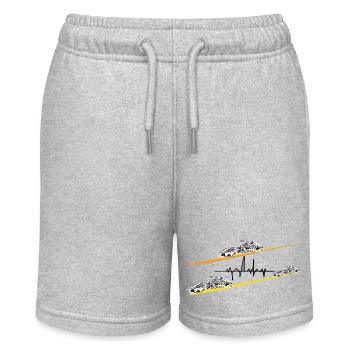 Chopper Motorrad Herzschlag - Stanley/Stella Teenager Bio-Joggingshorts MINI BOLTER - Grau meliert - Vorne