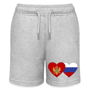 Montenegro Russland Flagge - Stanley/Stella Teenager Bio-Joggingshorts MINI BOLTER - Grau meliert - Vorne