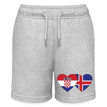 Croatie Islande drapeau coeur - Short bio MINI BOLTER Stanley/Stella Ado - gris chiné - Devant