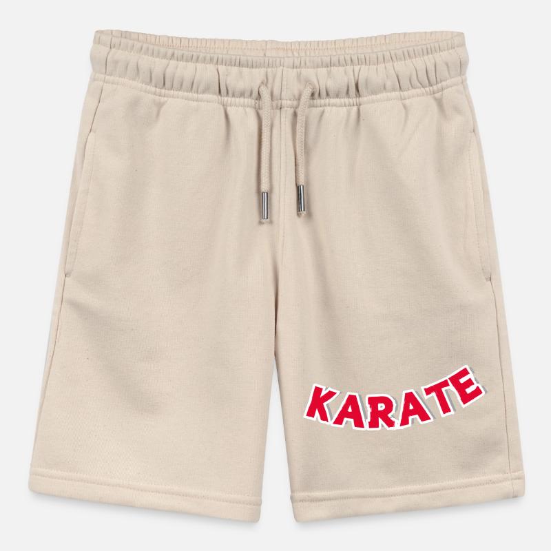 Karate Rund2 in Rot als Überschrift oder Logo Stanley/Stella Teenager Bio-Joggingshorts MINI BOLTER