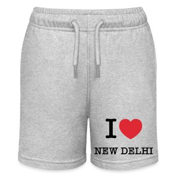 Ich liebe Neu-Delhi | Neu-Delhi | I Herz Neu-Delhi - Stanley/Stella Teenager Bio-Joggingshorts MINI BOLTER - Grau meliert - Vorne