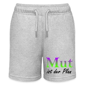 Mut ist der Plan - Stanley/Stella Teenager Bio-Joggingshorts MINI BOLTER - Grau meliert - Vorne