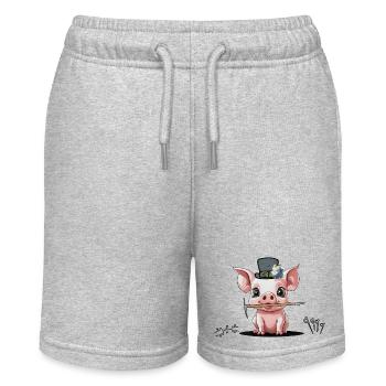 Glücksbringer Bergsteiger bergsteigen Bergsport - Stanley/Stella Teenager Bio-Joggingshorts MINI BOLTER - Grau meliert - Vorne