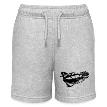 Wintersportler und Bobfahrer Viererbob im Eiskanal - Stanley/Stella Teenager Bio-Joggingshorts MINI BOLTER - Grau meliert - Vorne