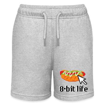 Hotdog Sandwich 8bit Retro - Stanley/Stella Teenager Bio-Joggingshorts MINI BOLTER - Grau meliert - Vorne