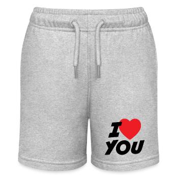 Ich liebe dich - Stanley/Stella Teenager Bio-Joggingshorts MINI BOLTER - Grau meliert - Vorne