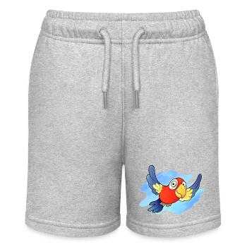Papagei (Himmel) - Stanley/Stella Teenager Bio-Joggingshorts MINI BOLTER - Grau meliert - Vorne