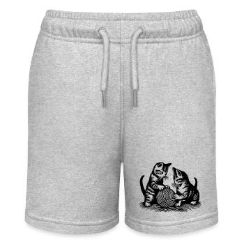 Verspielte Kätzchen - Stanley/Stella Teenager Bio-Joggingshorts MINI BOLTER - Grau meliert - Vorne
