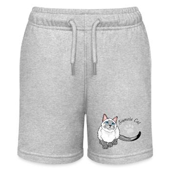 Neugierige Siamkatze - Stanley/Stella Teenager Bio-Joggingshorts MINI BOLTER - Grau meliert - Vorne