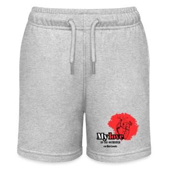My love is as genuine as this heart - Stanley/Stella MINI BOLTER Organic Teen Jogging Shorts - heather grey - Front