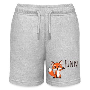 Fox Finn - Je m’appelle Finn - Animaux mignons de la forêt - Short bio MINI BOLTER Stanley/Stella Ado - gris chiné - Devant