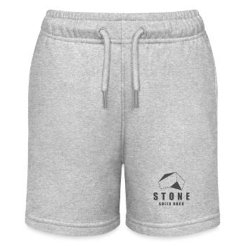 Stone solid rock - Solider Stein - Stanley/Stella Teenager Bio-Joggingshorts MINI BOLTER - Grau meliert - Vorne