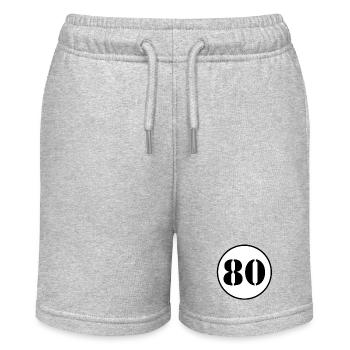 NUMBER 80 eighty birthday gift - Stanley/Stella MINI BOLTER Organic Teen Jogging Shorts - heather grey - Front