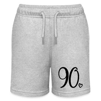 90th Birthday Women 90 Years Old Cute Number 90 - Stanley/Stella MINI BOLTER Organic Teen Jogging Shorts - heather grey - Front