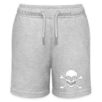 Skull and crossed bones - Stanley/Stella Teenager Bio-Joggingshorts MINI BOLTER - Grau meliert - Vorne