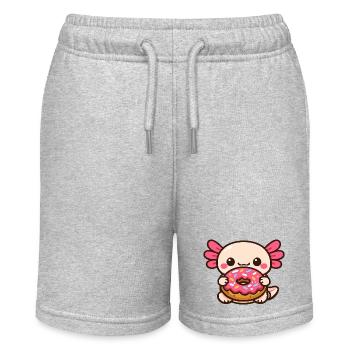Kawaii Donut Buddy with Frosting - Stanley/Stella MINI BOLTER Organic Teen Jogging Shorts - heather grey - Front