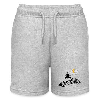 Hubschrauber - Stanley/Stella Teenager Bio-Joggingshorts MINI BOLTER - Grau meliert - Vorne