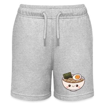 Bol de ramen mignon avec visage souriant - Short bio MINI BOLTER Stanley/Stella Ado - gris chiné - Devant