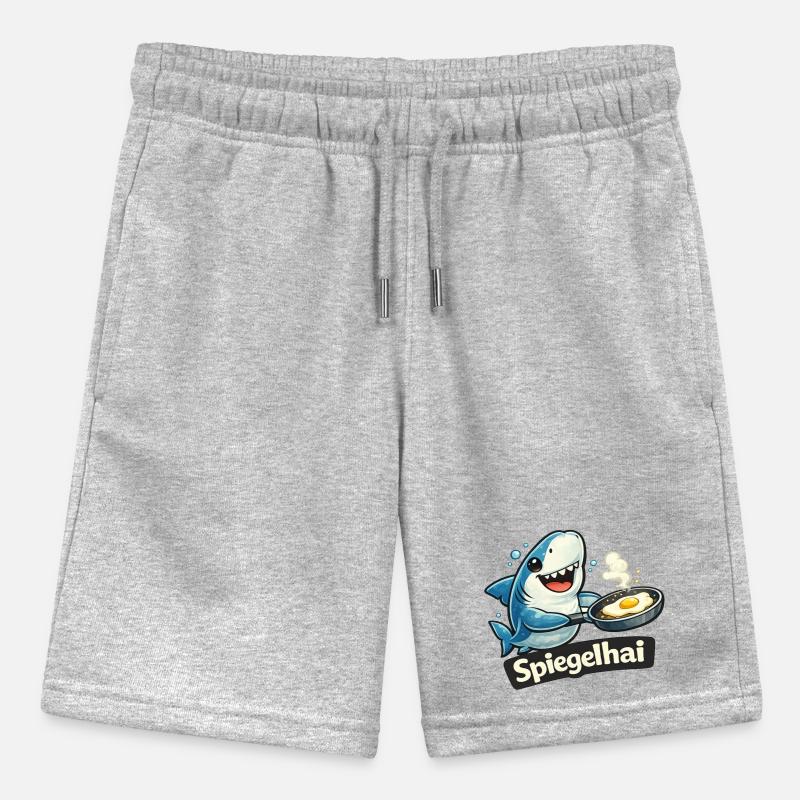 Mirror shark shark with fried egg funny pun Stanley/Stella MINI BOLTER Organic Teen Jogging Shorts