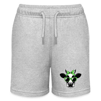 Vache avec lunettes de soleil - Short bio MINI BOLTER Stanley/Stella Ado - gris chiné - Devant