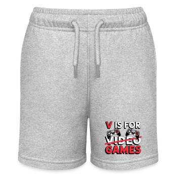 V steht für Video Games Funny - Stanley/Stella Teenager Bio-Joggingshorts MINI BOLTER - Grau meliert - Vorne