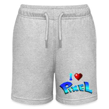 I love pixel - Stanley/Stella MINI BOLTER Organic Teen Jogging Shorts - heather grey - Front