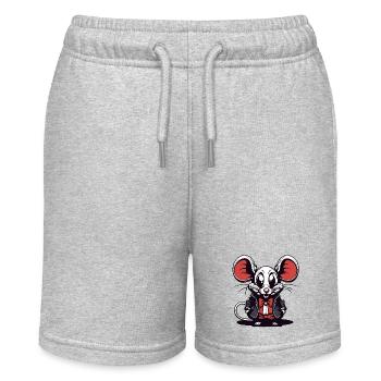 Maus / Tier / niedlich / Haustier / Nagetier - Stanley/Stella Teenager Bio-Joggingshorts MINI BOLTER - Grau meliert - Vorne