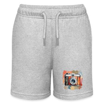 Camera / Photo / Photo / Picture / Recording - Stanley/Stella MINI BOLTER Organic Teen Jogging Shorts - heather grey - Front