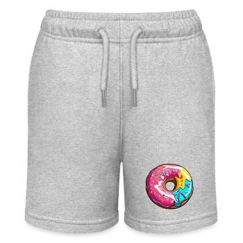 Donuts / Süßigkeit / Zuckerguss / Dessert / Gebäck - Stanley/Stella Teenager Bio-Joggingshorts MINI BOLTER - Grau meliert - Vorne